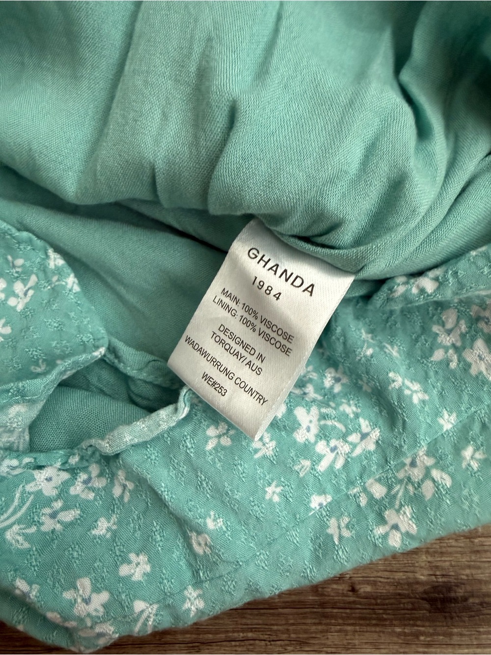 Ghanda Australia Ava playsuit in green moss floral - Picture 7 of 8
